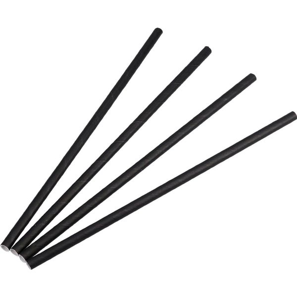 Biologisch Afbreekbare Rietjes Zwart - 21cm x 6mm (10.000stuks - €0.0359/Rietje) 