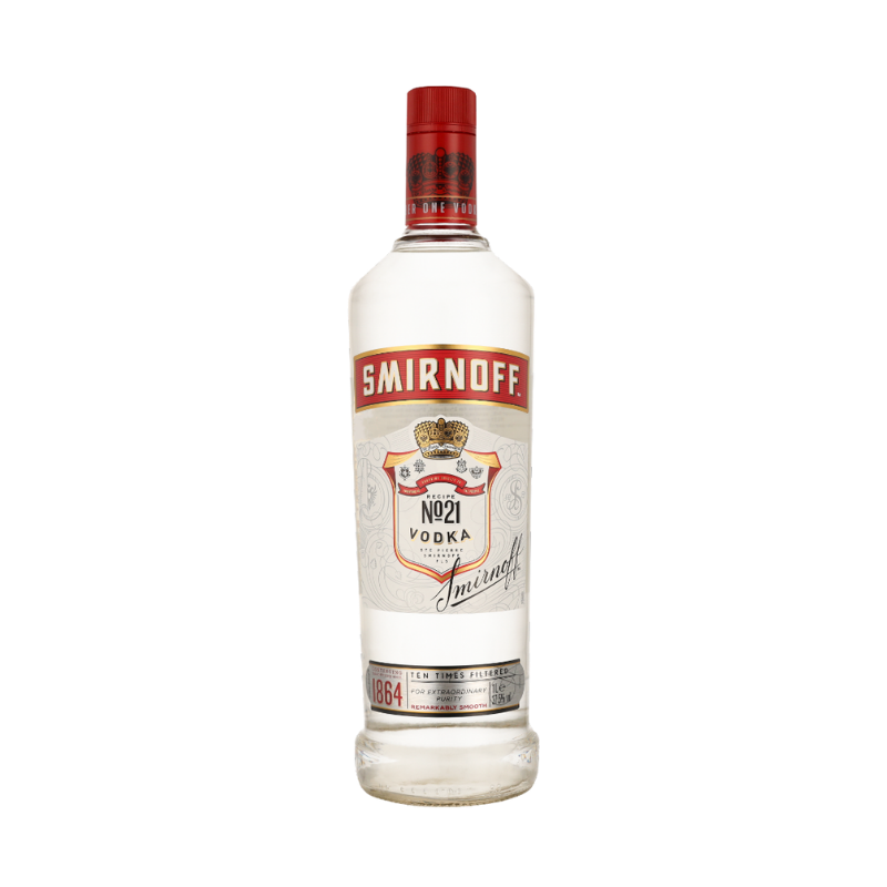 Doos Smirnoff Vodka 37,5° 1L 
