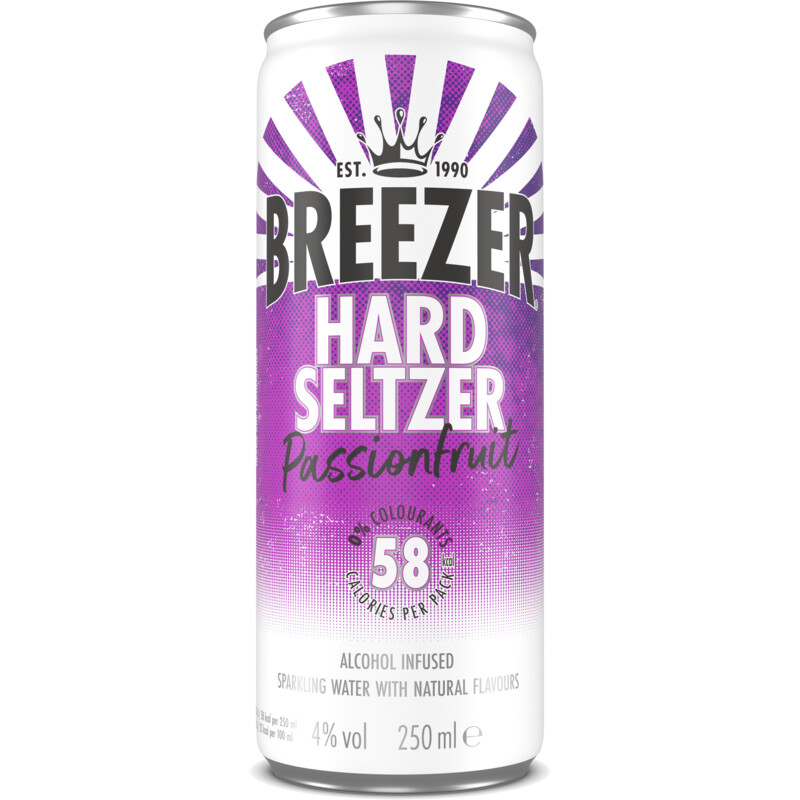 Tray Breezer Hard Seltzer Passionfruit 4° 0.25L