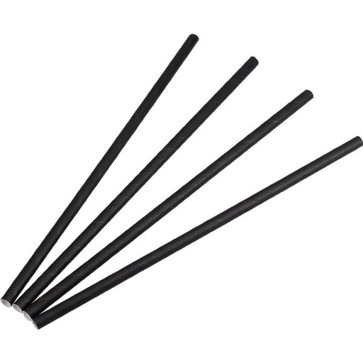 Biologisch Afbreekbare Rietjes Zwart - 21cm x 6mm (500stuks - €0.03984/Rietje)  
